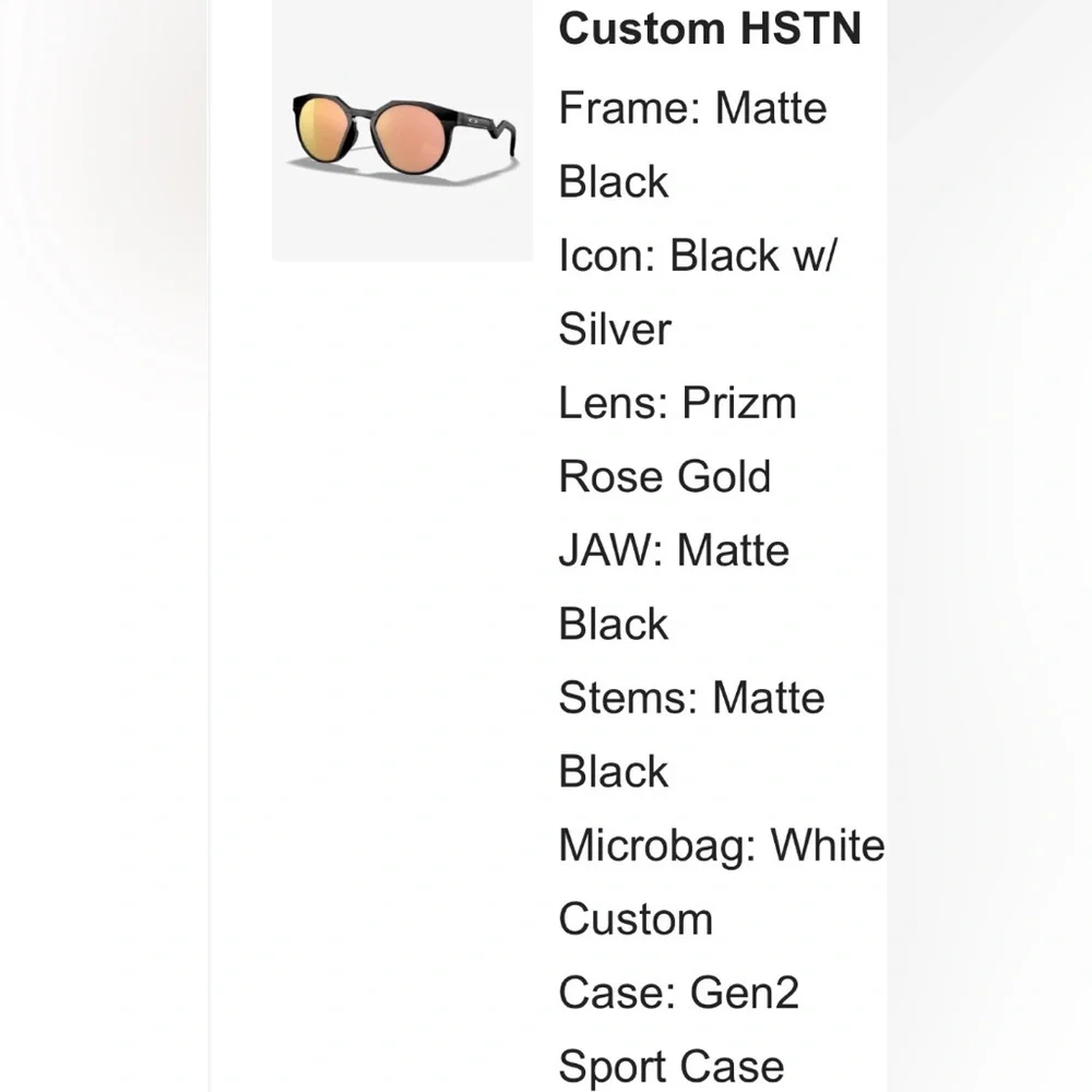 NWT $350 Oakley sunglasses custom HSTN Lens: Prizm Tungsten